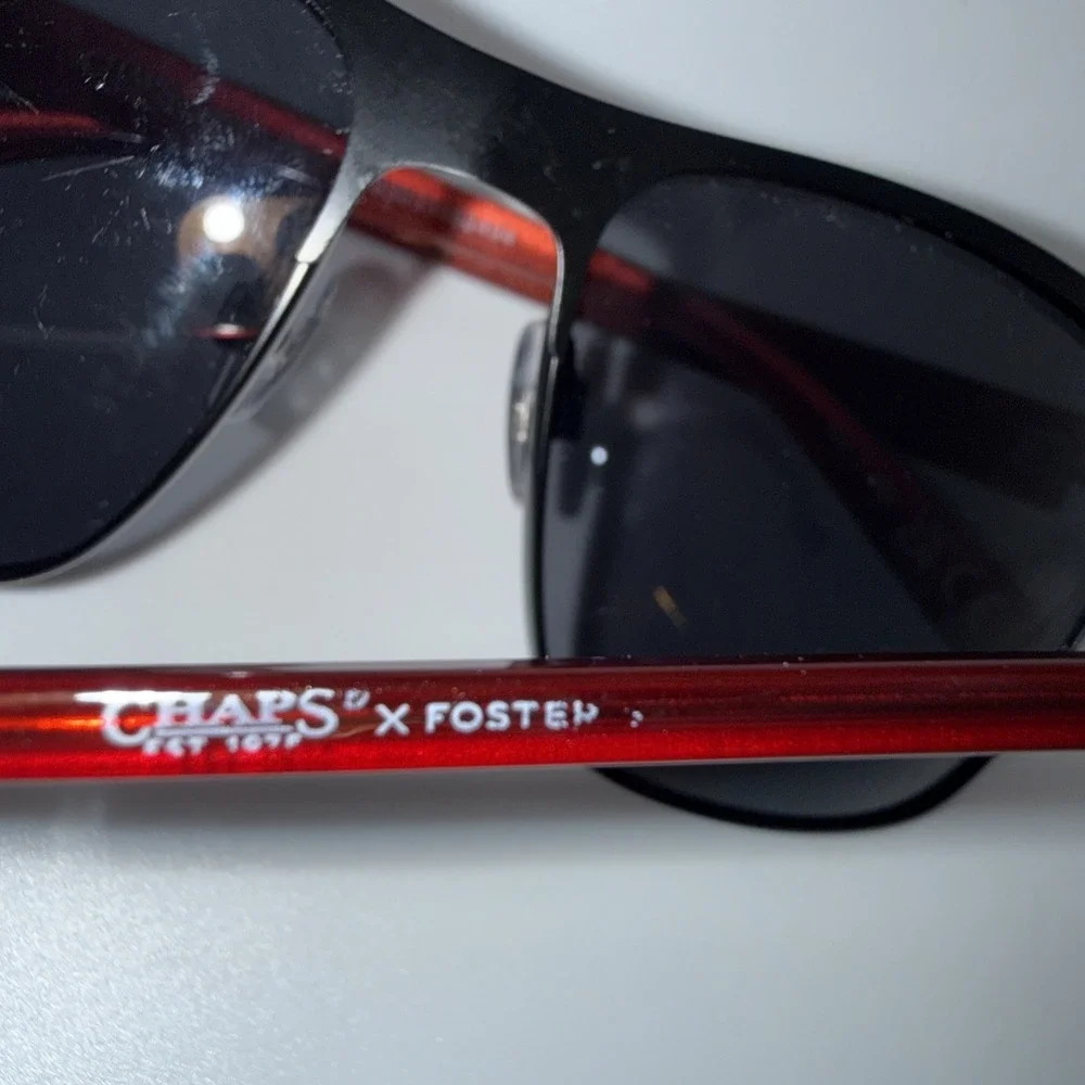 Lot of 2 pairs Authentic Chaps x Foster Grant Sunglasses- Silver & Black Aviator